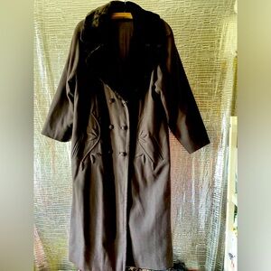 Chocolate brown wool vintage coat